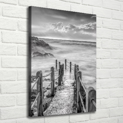 Cuadro moderno en lienzo resistente uv vertical Camino junto al mar