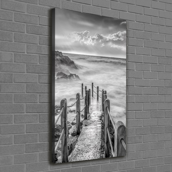 Cuadro moderno en lienzo resistente uv vertical Camino junto al mar