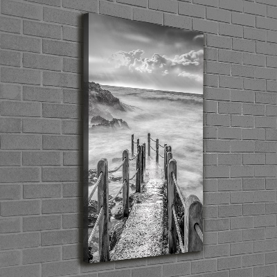 Cuadro moderno en lienzo resistente uv vertical Camino junto al mar