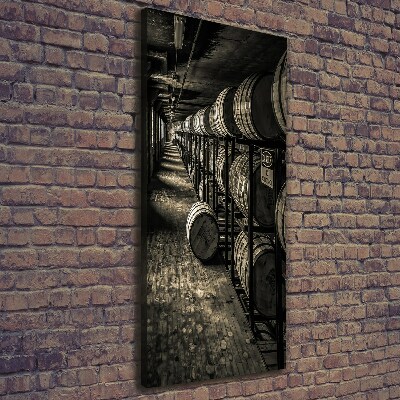 Cuadro canvas decorativo para salón vertical Barriles de bourbon