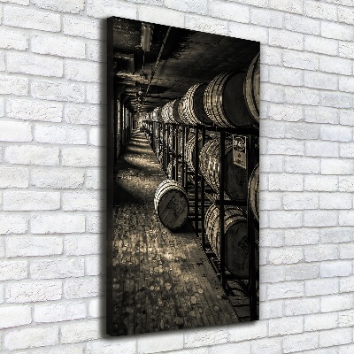 Cuadro canvas decorativo para salón vertical Barriles de bourbon