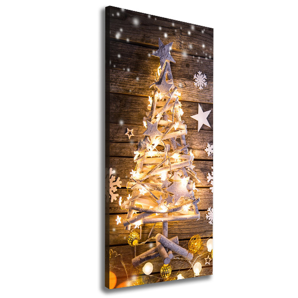 Cuadro moderno en lienzo resistente uv vertical Árbol de Navidad brillante