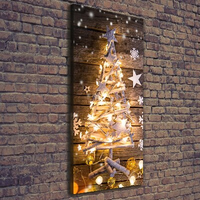 Cuadro moderno en lienzo resistente uv vertical Árbol de Navidad brillante