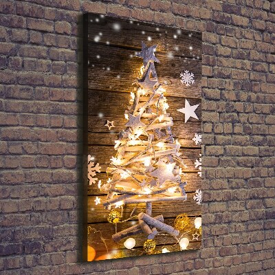 Cuadro moderno en lienzo resistente uv vertical Árbol de Navidad brillante