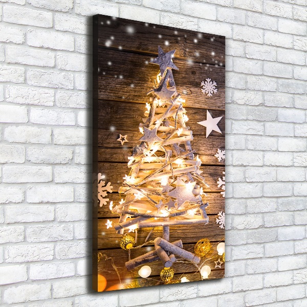 Cuadro moderno en lienzo resistente uv vertical Árbol de Navidad brillante