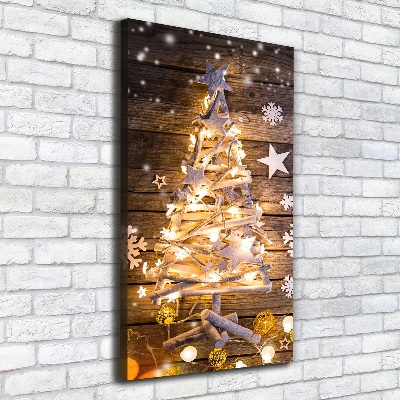 Cuadro moderno en lienzo resistente uv vertical Árbol de Navidad brillante