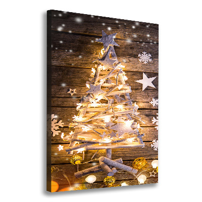 Cuadro moderno en lienzo resistente uv vertical Árbol de Navidad brillante