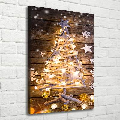 Cuadro moderno en lienzo resistente uv vertical Árbol de Navidad brillante