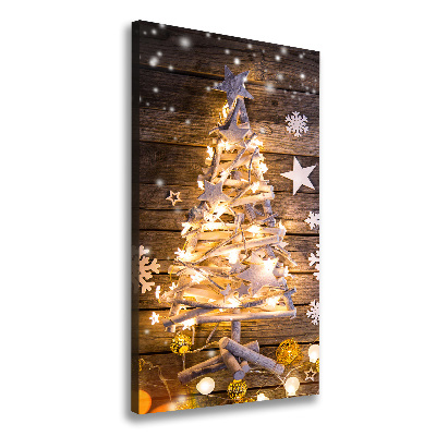 Cuadro moderno en lienzo resistente uv vertical Árbol de Navidad brillante