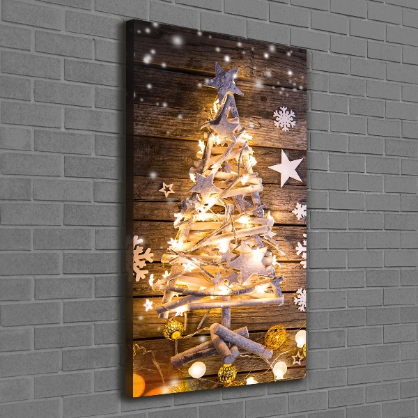 Cuadro moderno en lienzo resistente uv vertical Árbol de Navidad brillante
