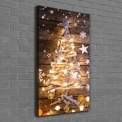 Cuadro moderno en lienzo resistente uv vertical Árbol de Navidad brillante