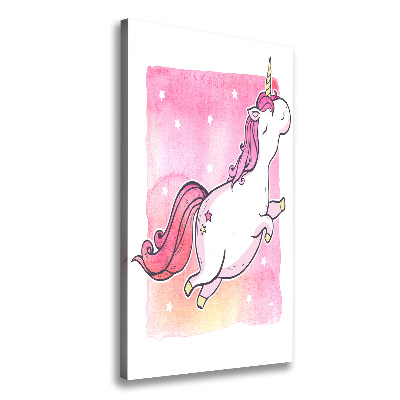 Impresión en lienzo vertical Unicornio rosa