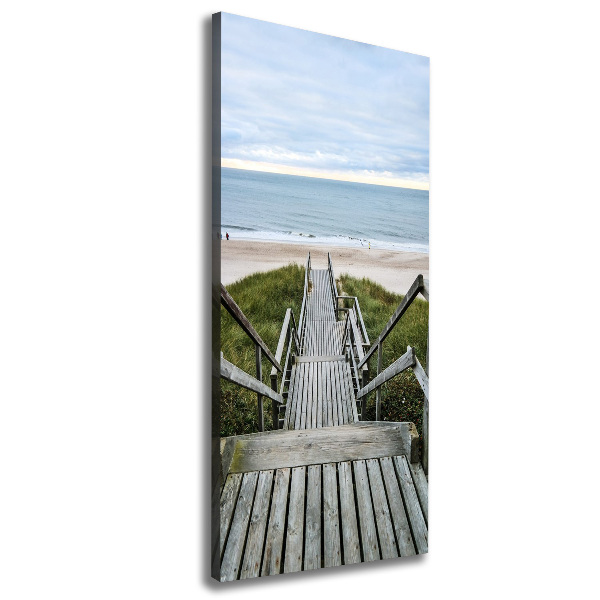 Cuadro canvas decorativo para salón vertical Camino a la playa