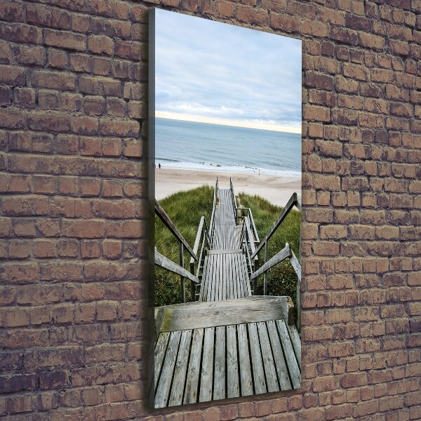 Cuadro canvas decorativo para salón vertical Camino a la playa