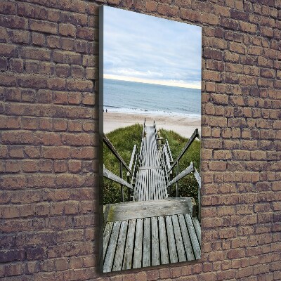 Cuadro canvas decorativo para salón vertical Camino a la playa