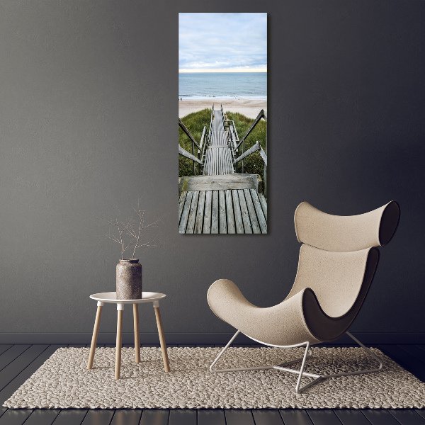 Cuadro canvas decorativo para salón vertical Camino a la playa