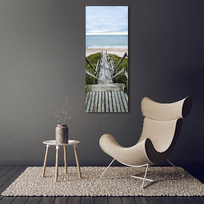 Cuadro canvas decorativo para salón vertical Camino a la playa