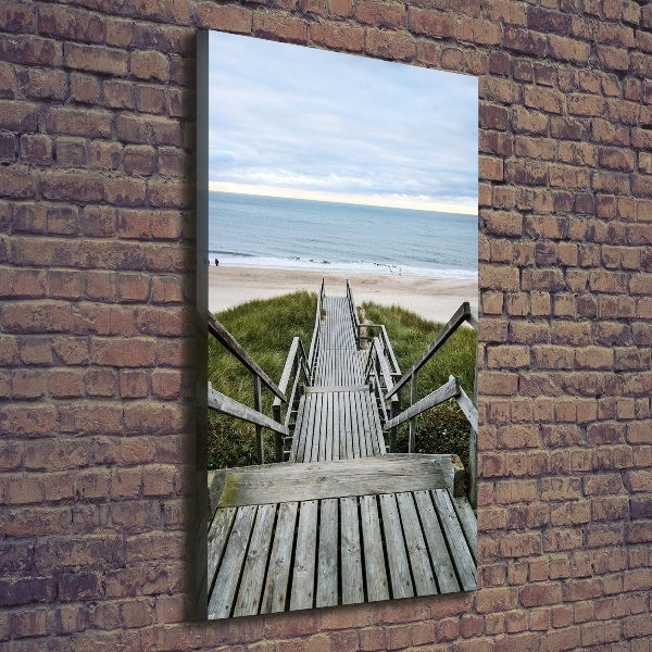 Cuadro canvas decorativo para salón vertical Camino a la playa