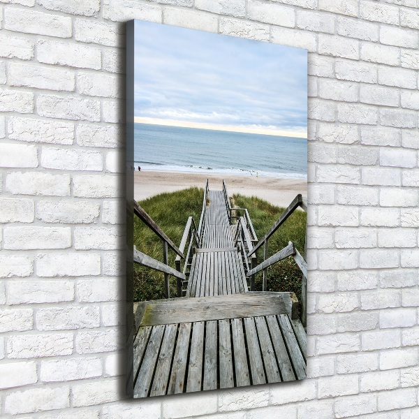 Cuadro canvas decorativo para salón vertical Camino a la playa