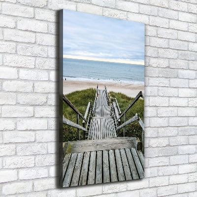 Cuadro canvas decorativo para salón vertical Camino a la playa