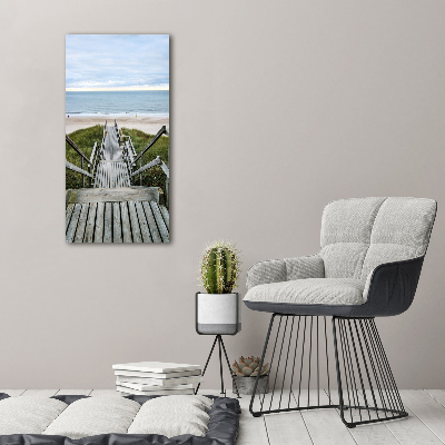 Cuadro canvas decorativo para salón vertical Camino a la playa