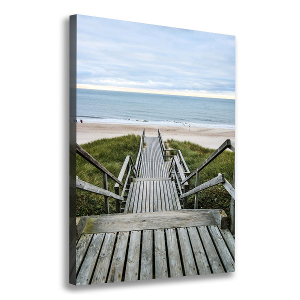 Cuadro canvas decorativo para salón vertical Camino a la playa