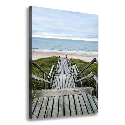 Cuadro canvas decorativo para salón vertical Camino a la playa