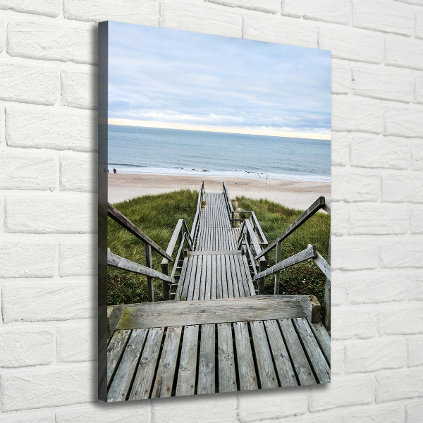 Cuadro canvas decorativo para salón vertical Camino a la playa