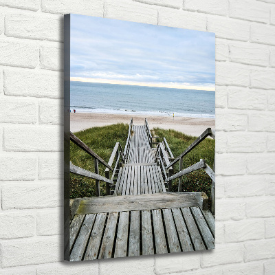 Cuadro canvas decorativo para salón vertical Camino a la playa