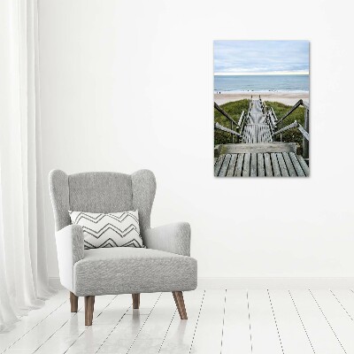 Cuadro canvas decorativo para salón vertical Camino a la playa