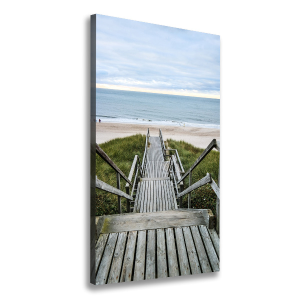 Cuadro canvas decorativo para salón vertical Camino a la playa
