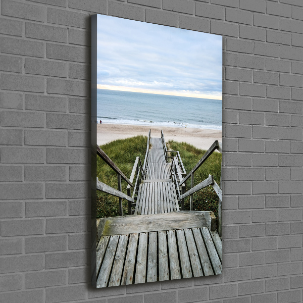 Cuadro canvas decorativo para salón vertical Camino a la playa