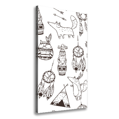 Fotografía en lienzo vertical origen indio