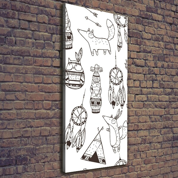 Fotografía en lienzo vertical origen indio