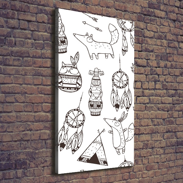 Fotografía en lienzo vertical origen indio