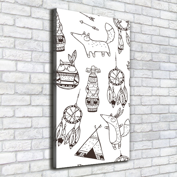 Fotografía en lienzo vertical origen indio