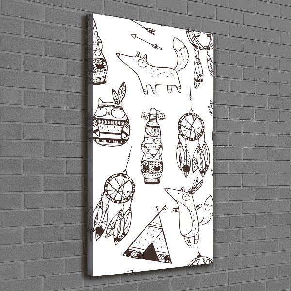 Fotografía en lienzo vertical origen indio