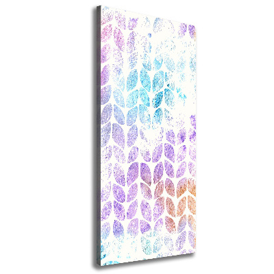 Cuadro canvas decorativo para salón vertical Hojas coloridas