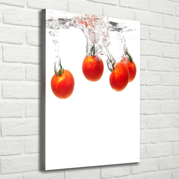 Impresión en lienzo vertical Tomates bajo el agua