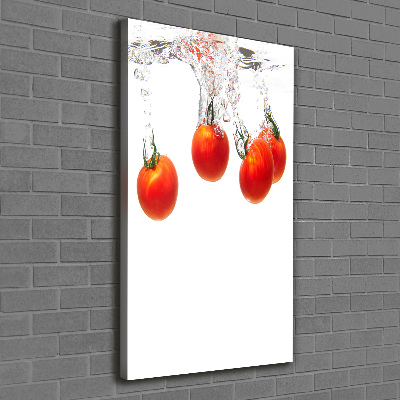 Impresión en lienzo vertical Tomates bajo el agua