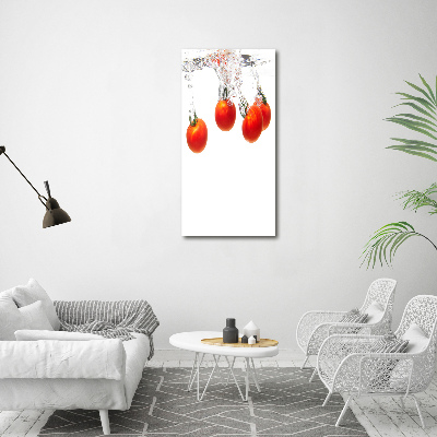 Impresión en lienzo vertical Tomates bajo el agua