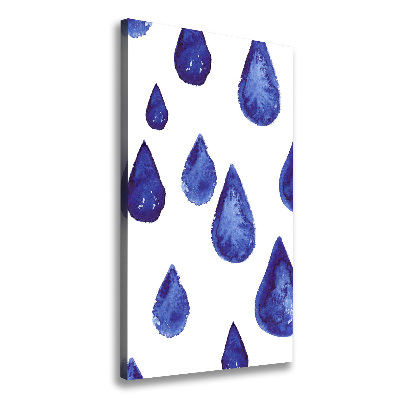 Cuadro moderno en lienzo resistente uv vertical Gotas azules