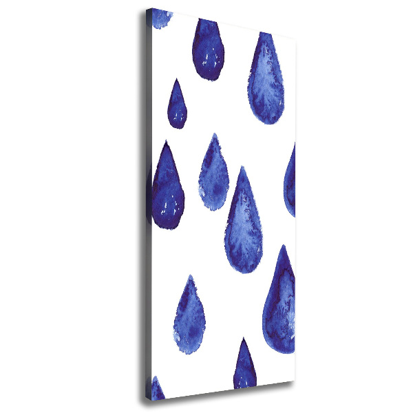 Cuadro moderno en lienzo resistente uv vertical Gotas azules