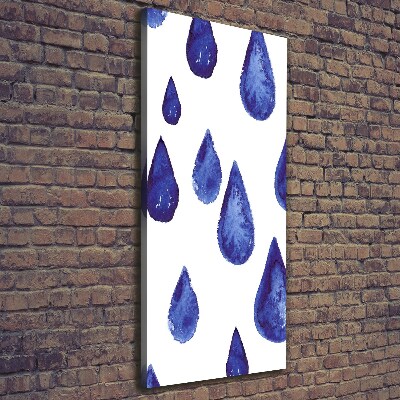 Cuadro moderno en lienzo resistente uv vertical Gotas azules