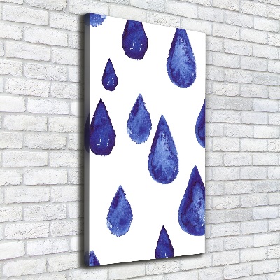 Cuadro moderno en lienzo resistente uv vertical Gotas azules
