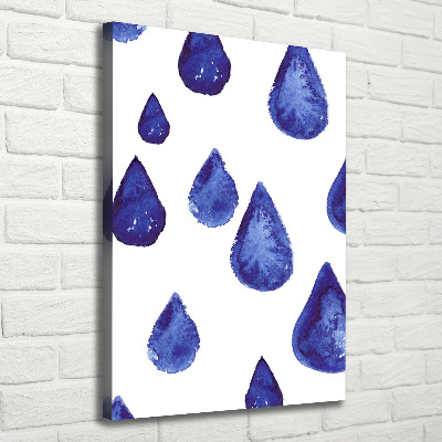 Cuadro moderno en lienzo resistente uv vertical Gotas azules