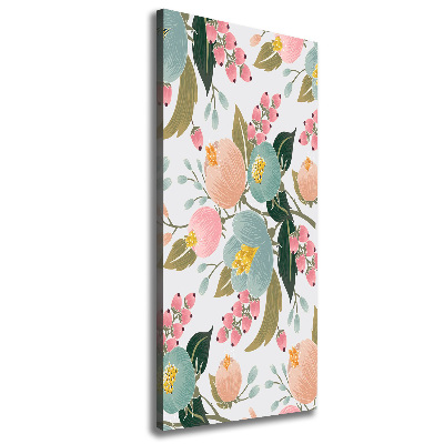 Fotografía en lienzo vertical flores de primavera