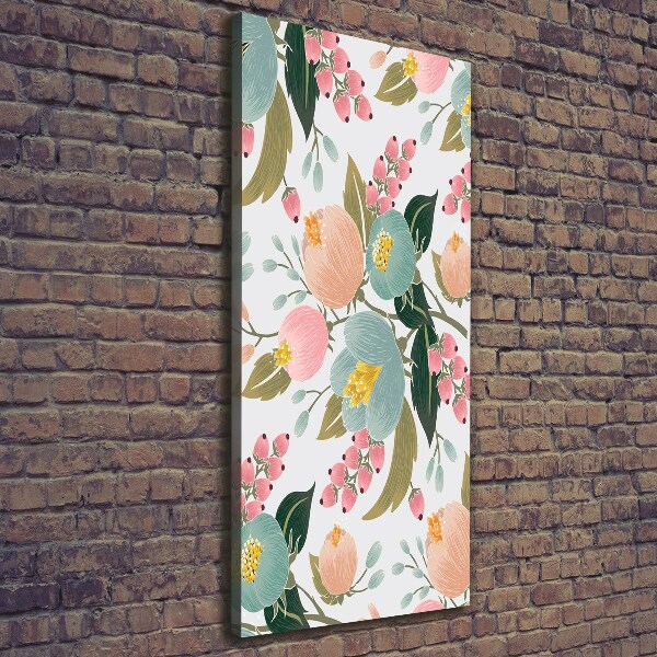 Fotografía en lienzo vertical flores de primavera