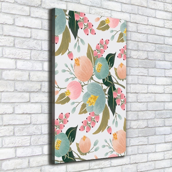 Fotografía en lienzo vertical flores de primavera