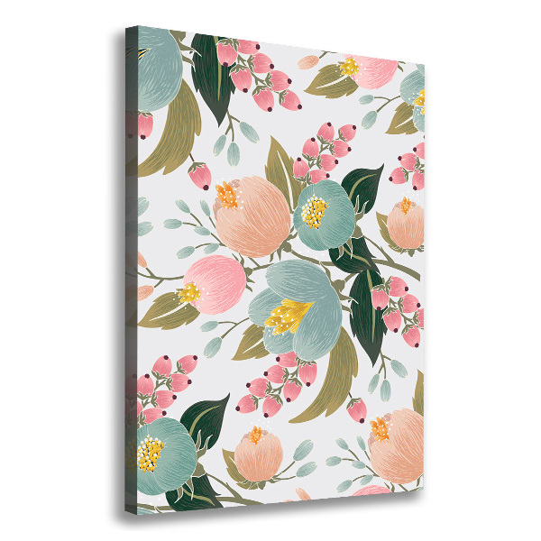 Fotografía en lienzo vertical flores de primavera